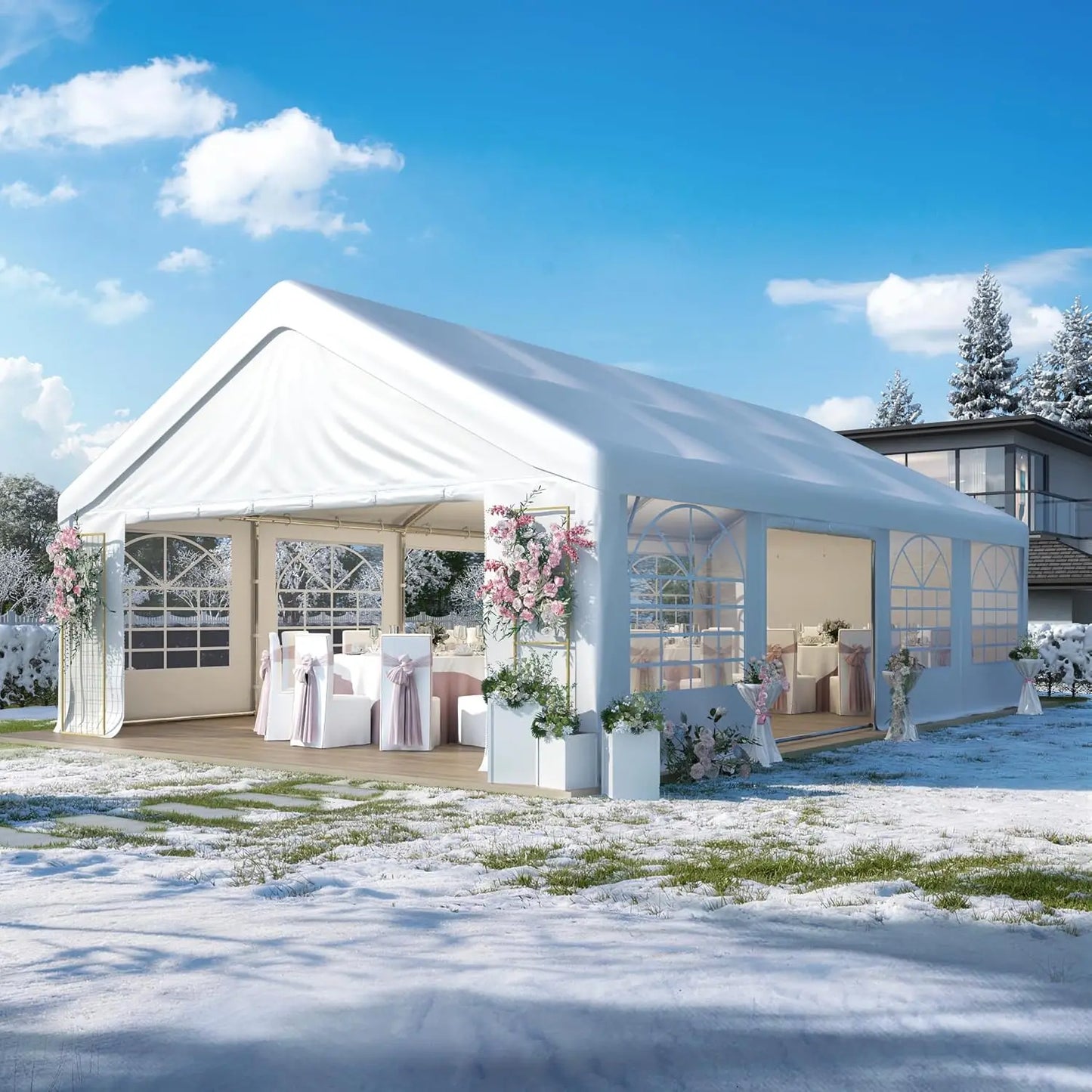Heavy Duty Party Tent Outdoor Gazebo Canopy With Removable Sidewalls