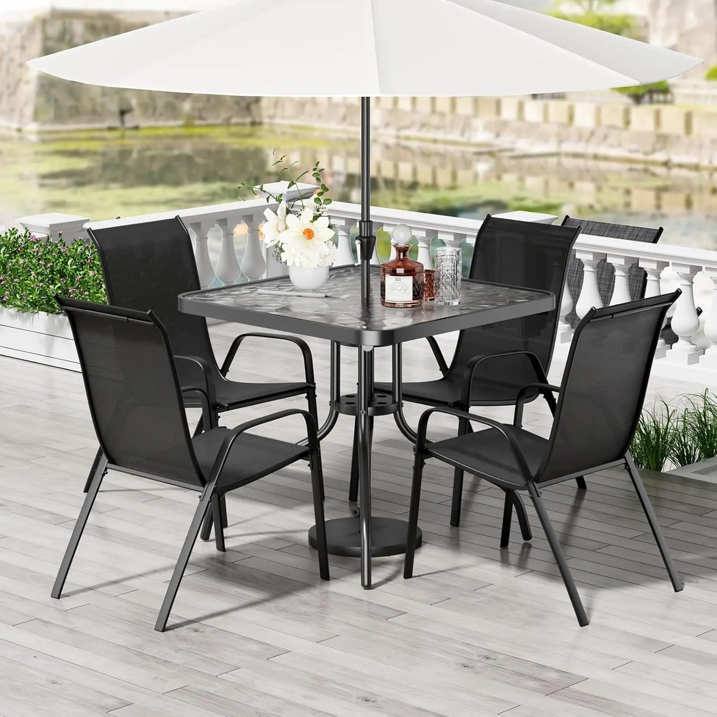 Patio Dining Set 5 Piece All Weather Outdoor Furniture