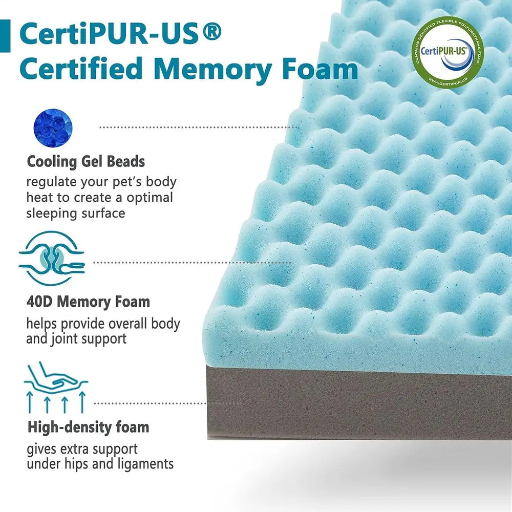 OVOZI Orthopedic Dog Bed With Cooling Memory Foam Waterproof Liner