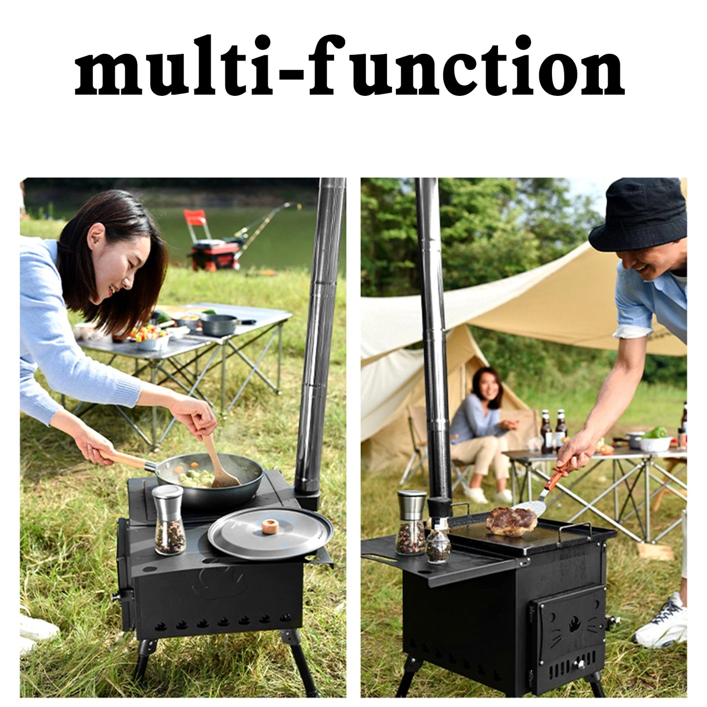Portable Outdoor Wood Burning Camping Stove With Folding Design