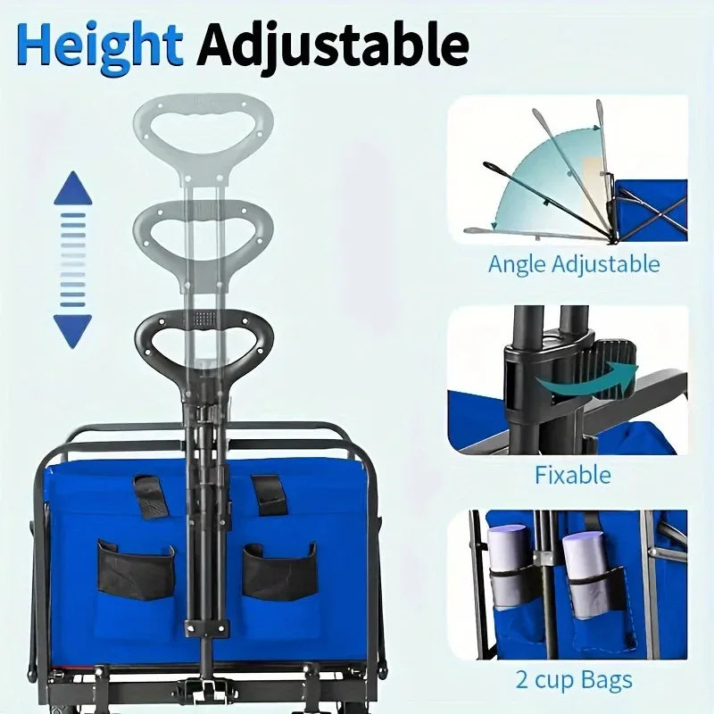 Wagon Cart Foldable Heavy Duty Utility Cart For Groceries
