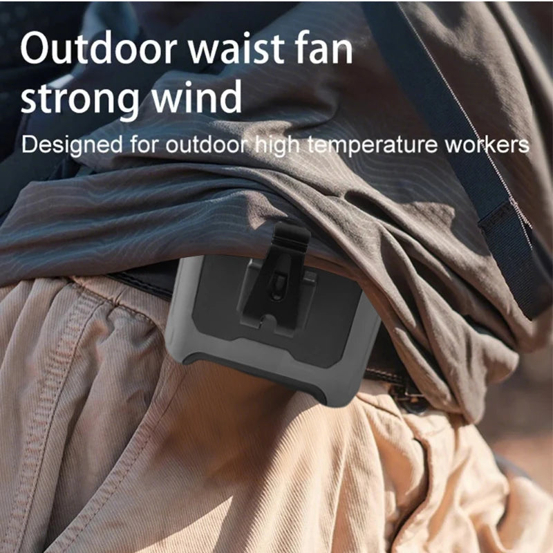 10000mAh Portable Waist Clip Fan With Flashlight Power Bank