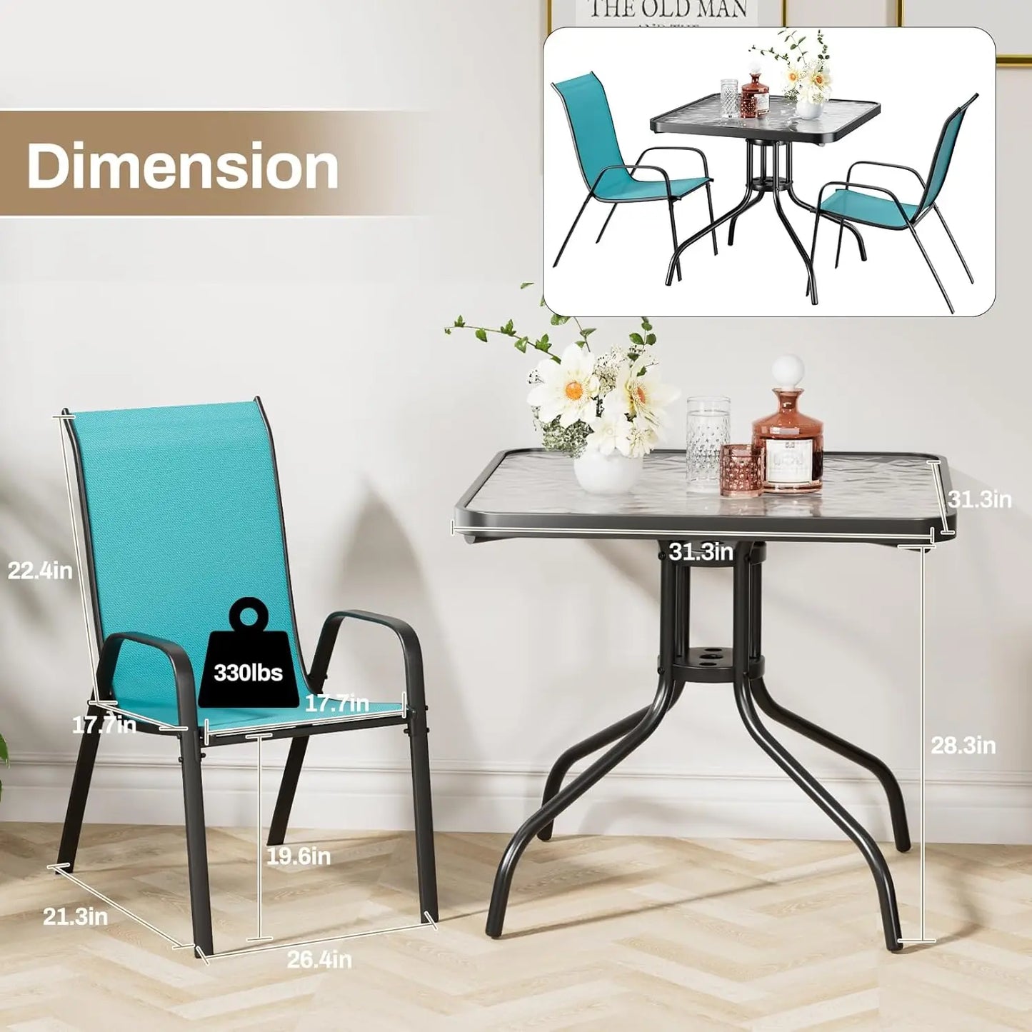 Patio Dining Set 5 Piece All Weather Outdoor Furniture