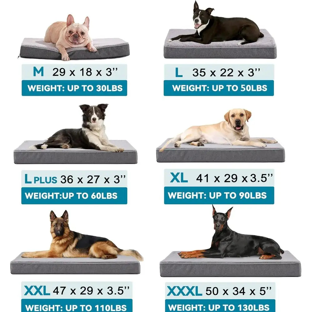OVOZI Orthopedic Dog Bed With Cooling Memory Foam Waterproof Liner