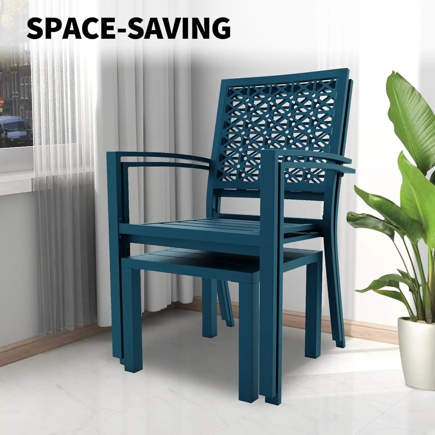 TWISTER.CK Patio Bistro Set 3-Piece Outdoor Table And Chairs
