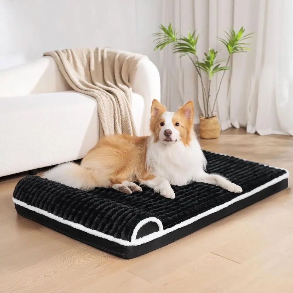 Orthopedic Dog Bed With Pillow, Waterproof Egg Crate Foam, Washable Cover