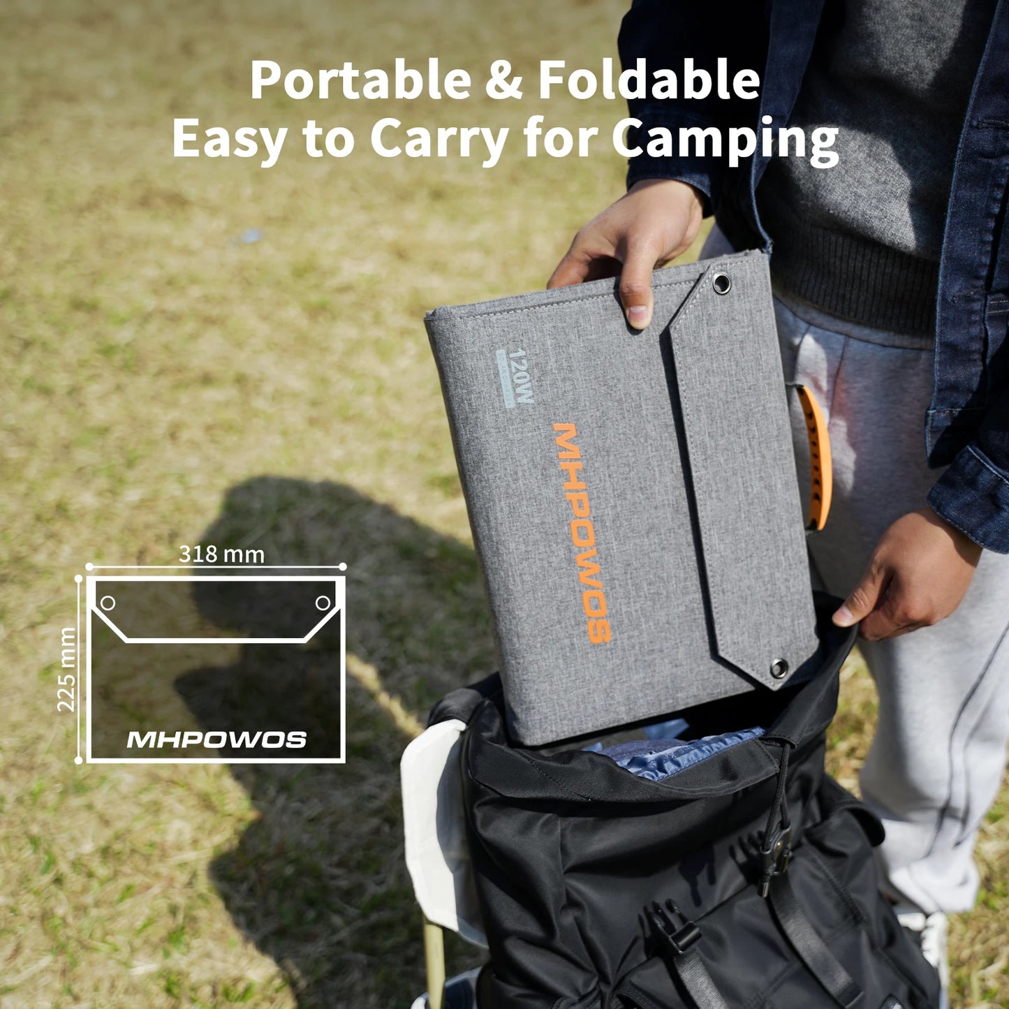 MHPOWOS Foldable Portable Solar Panel 80W 120W RV Camping