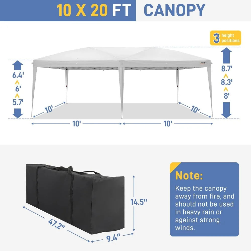 Pop Up Canopy Tent With Six Sidewalls And Carry Bag