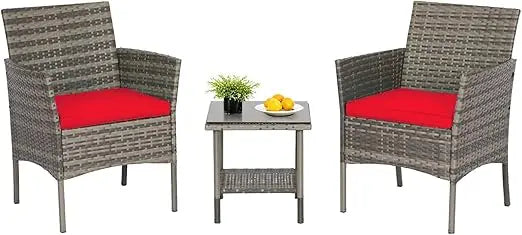 5 Piece Outdoor Patio Furniture Set Wicker Conversation Sofa