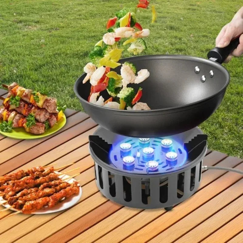 Portable Camping Stove With 3 Adapters And Windproof Ignition