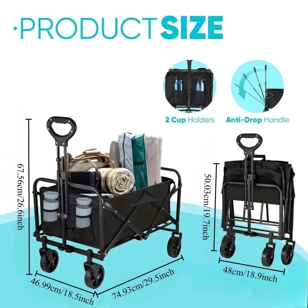 Wagon Cart Foldable Heavy Duty Utility Cart For Groceries
