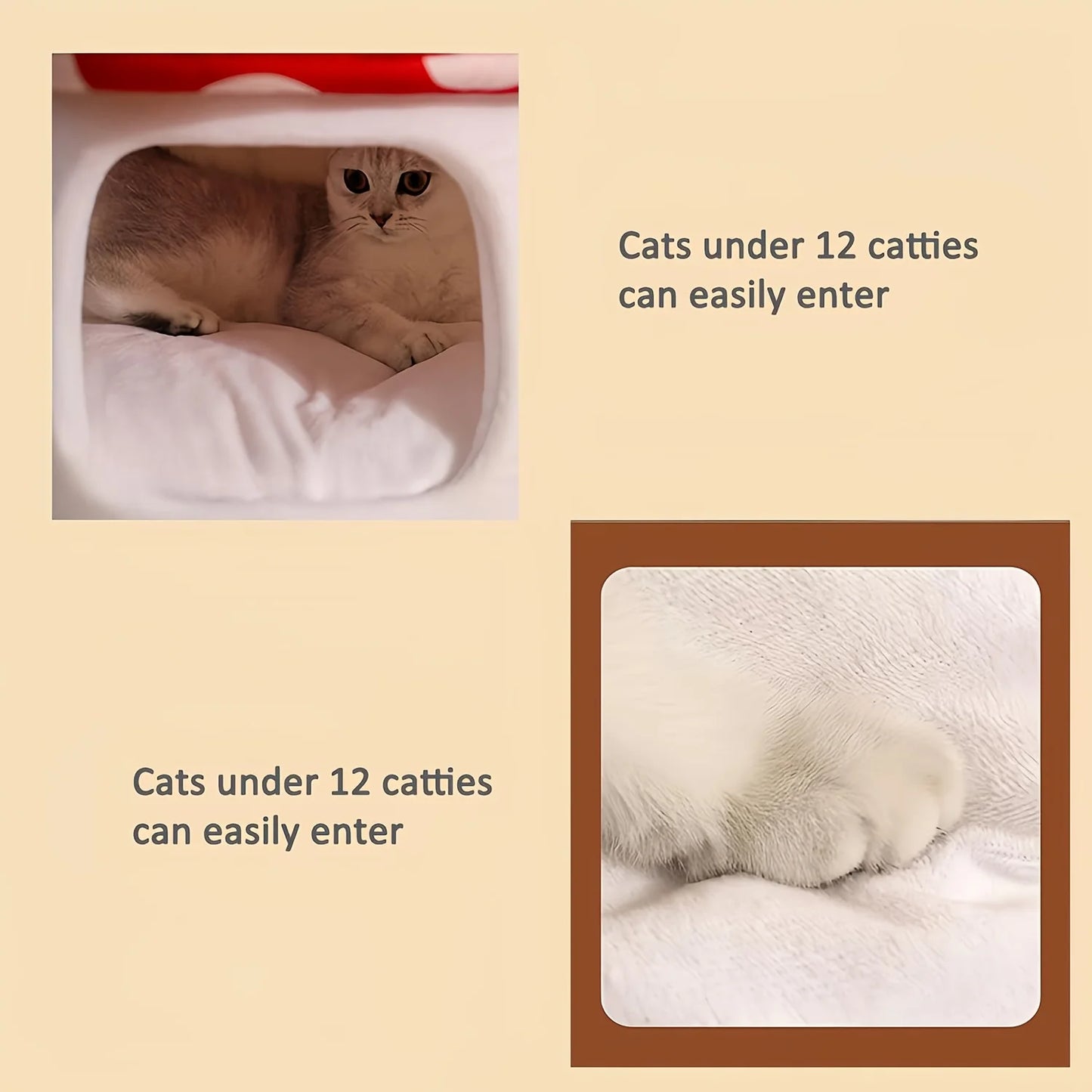 Mushroom Cat Bed Indoor Cat Cave With Removable Cushion