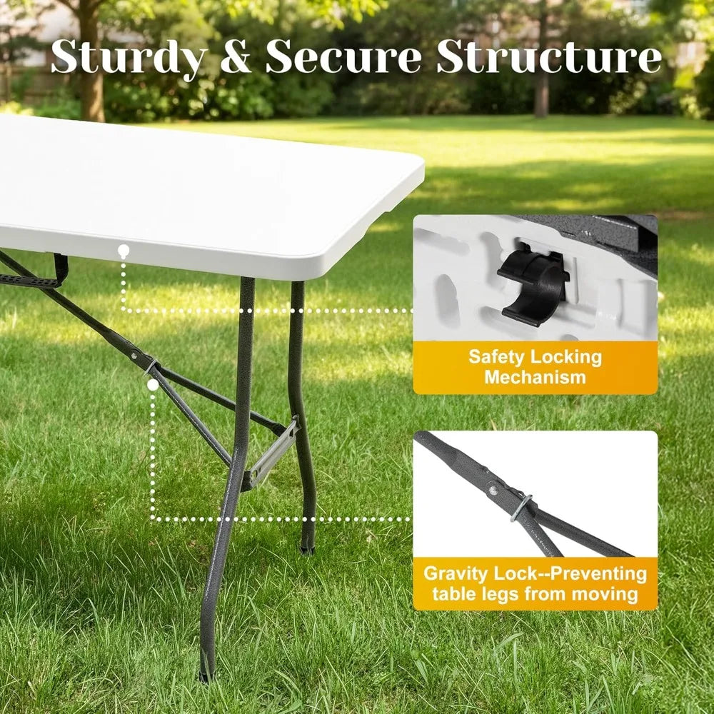 Foldable Outdoor Dining Set With 8 Chairs Heavy Duty Table