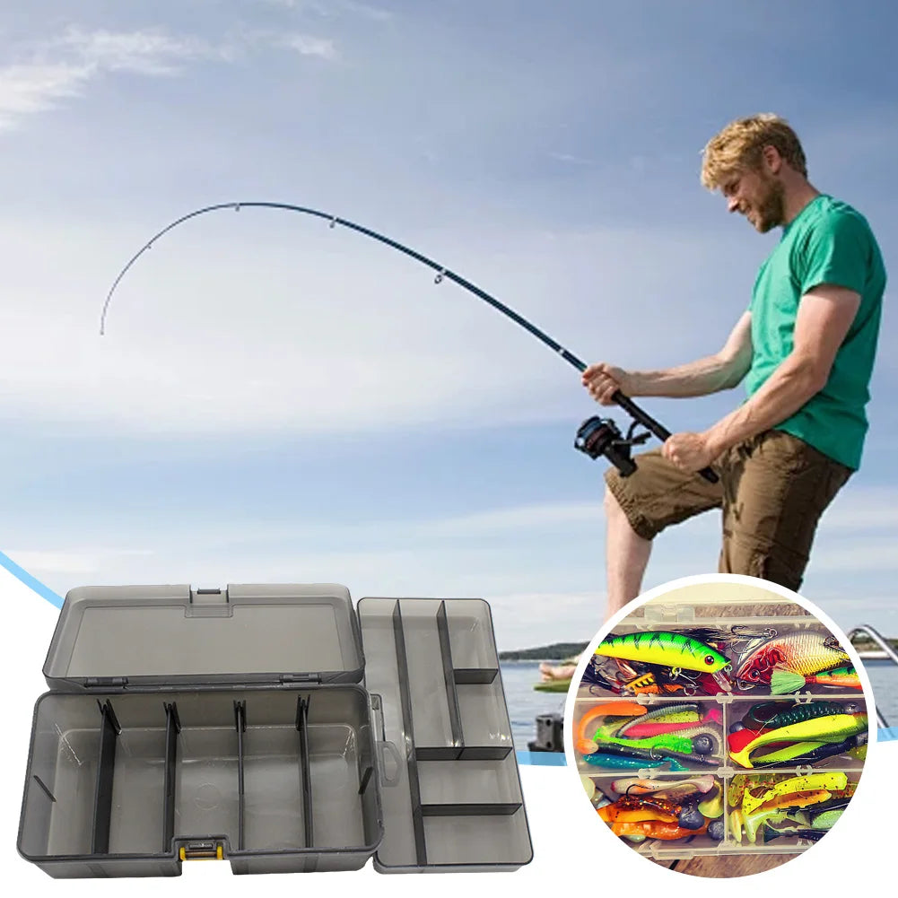 Portable Plastic Fishing Tackle Box With Lure Storage