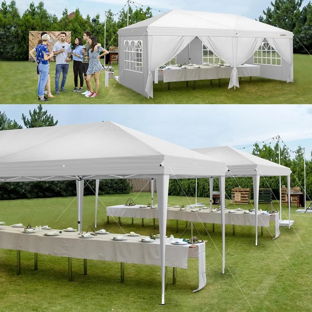 Pop Up Canopy Tent With Six Sidewalls And Carry Bag