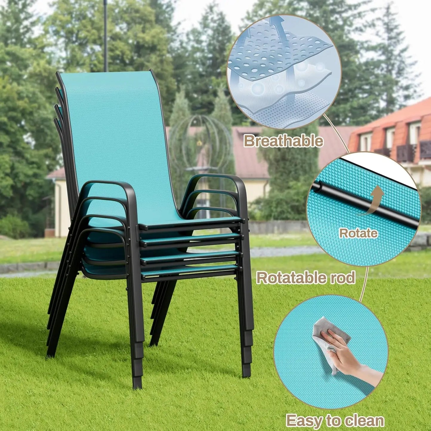 Patio Dining Set 5 Piece All Weather Outdoor Furniture