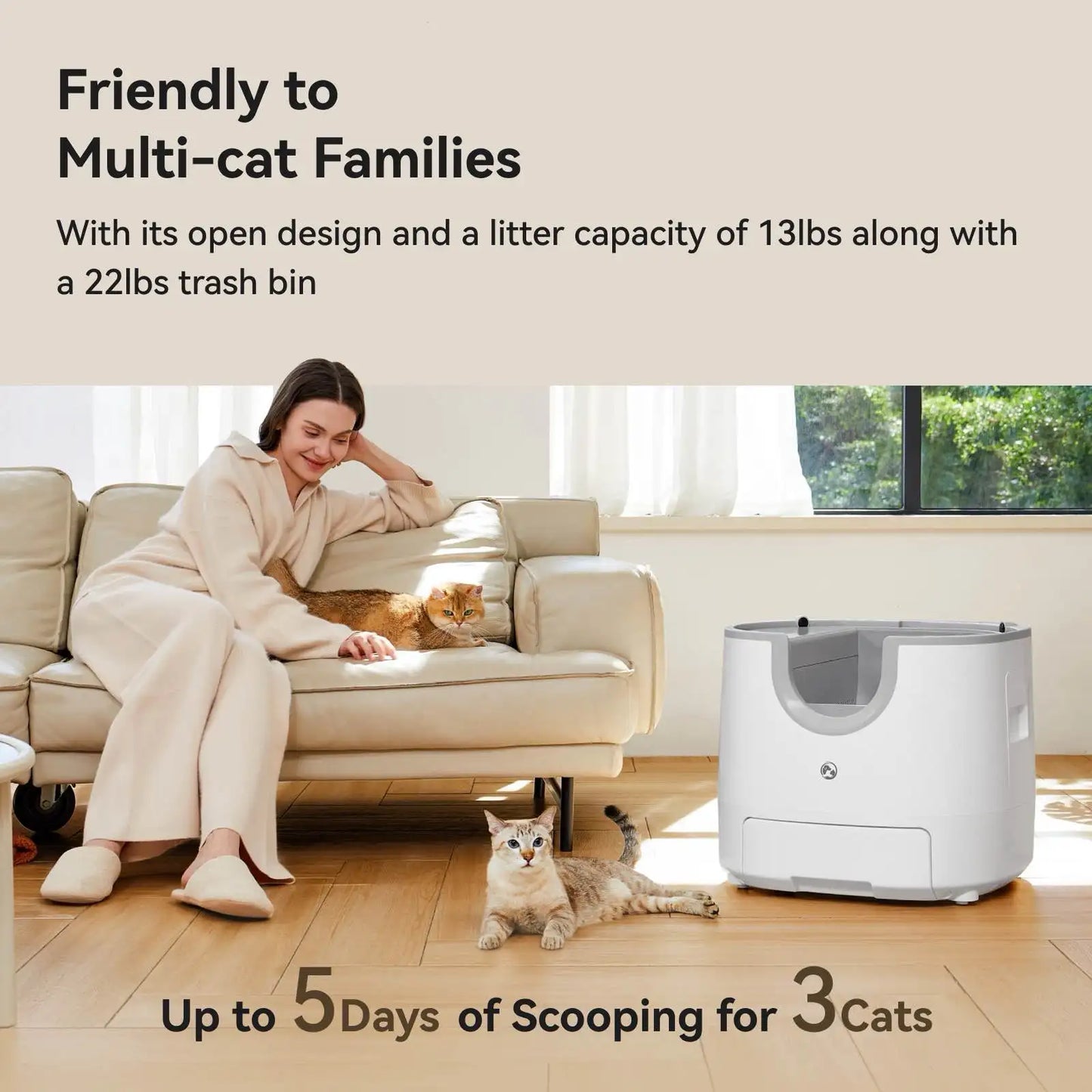 Furoomate Automatic Self-Cleaning Cat Litter Box For Easy Cleanup