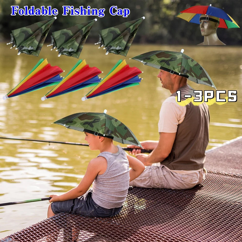 APWIKOGER Foldable Waterproof Outdoor Umbrella Hat For Camping