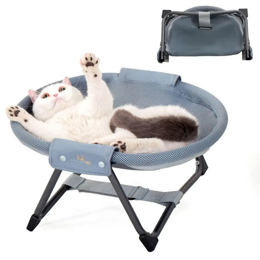 XMSJ Elevated Cat Hammock Bed Foldable Breathable Mesh