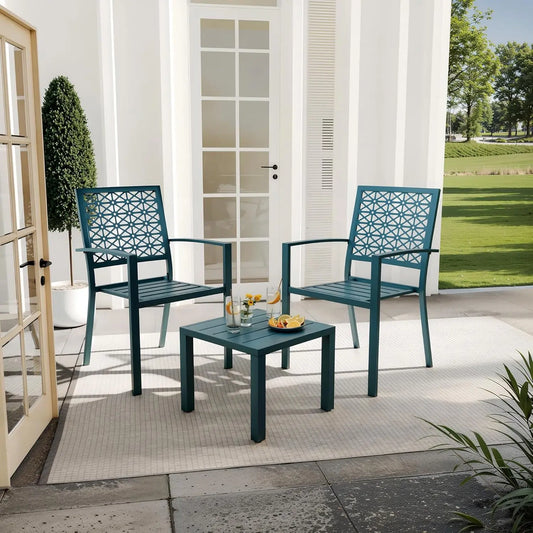 TWISTER.CK Patio Bistro Set 3-Piece Outdoor Table And Chairs
