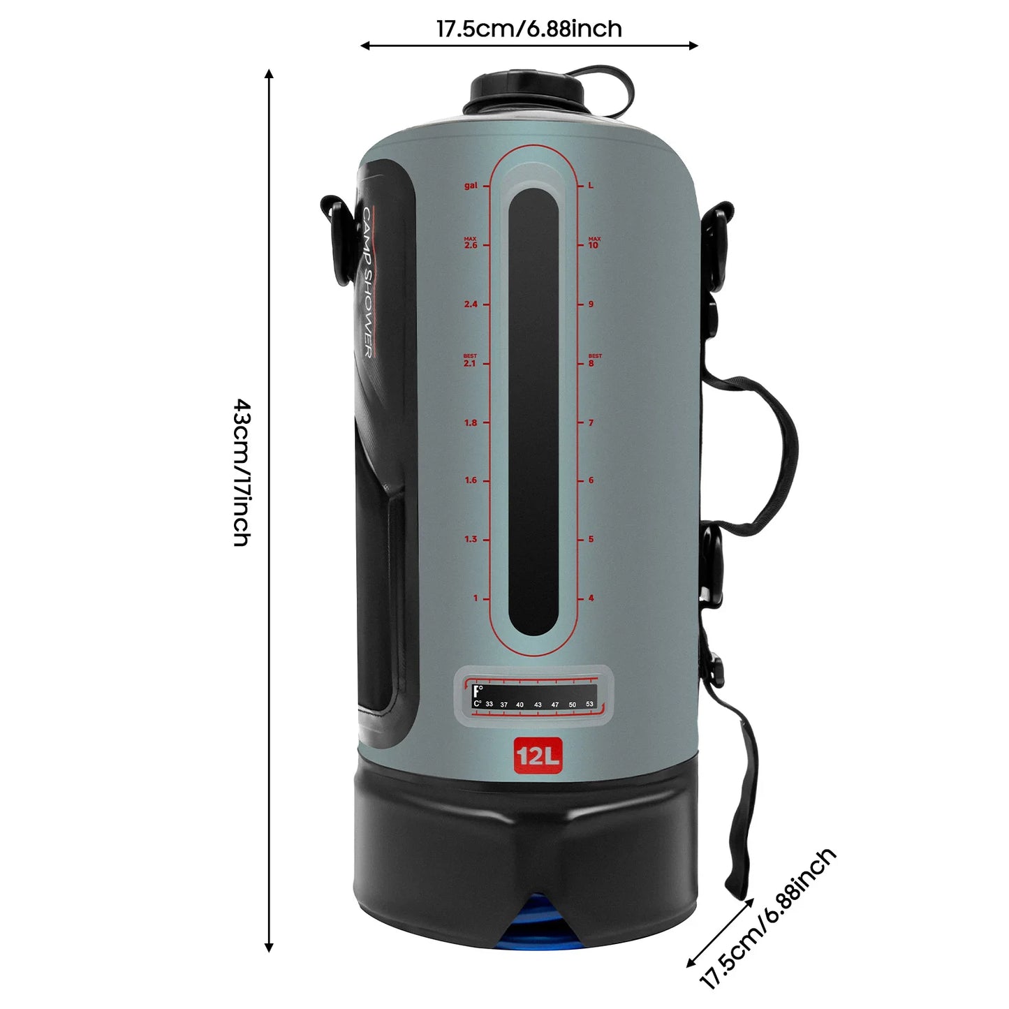 Bymaocar Portable Camping Shower Bag With Solar Heating Hose