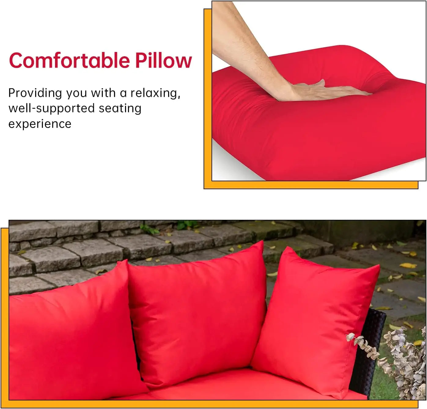 5 Piece Outdoor Patio Furniture Set Wicker Conversation Sofa