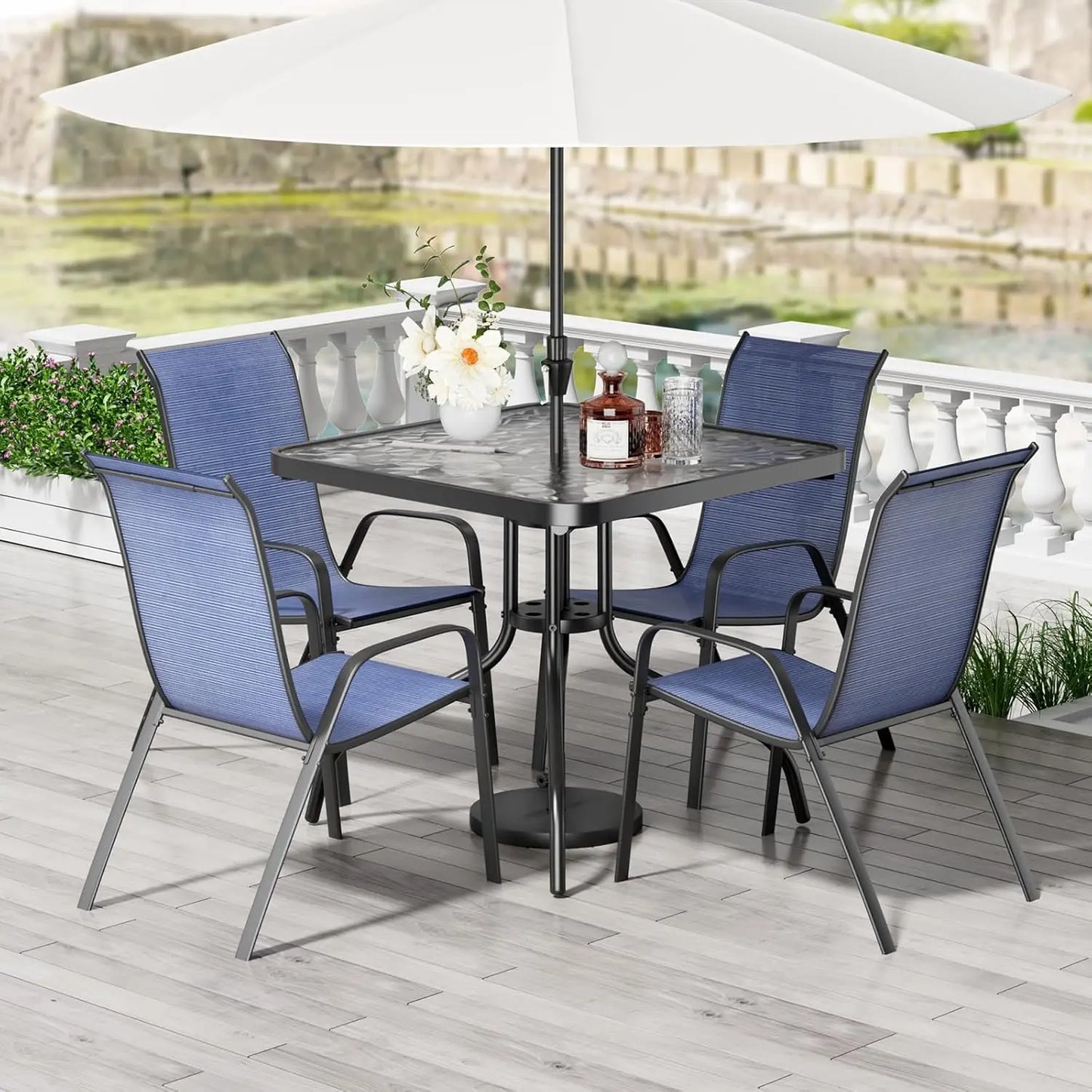 Patio Dining Set 5 Piece All Weather Outdoor Furniture
