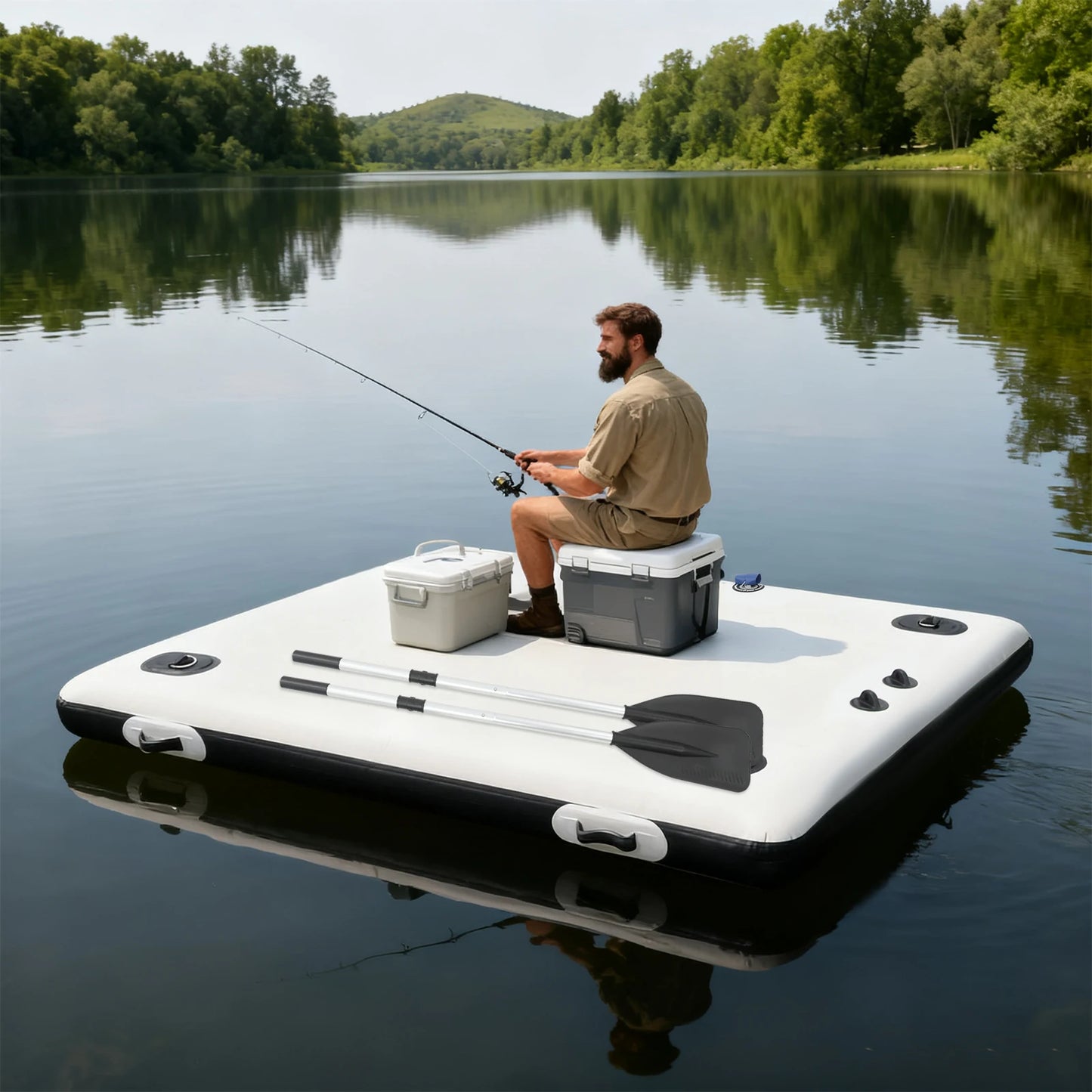 Inflatable Floating Platform Boat For Lake And Pool 8 PSI