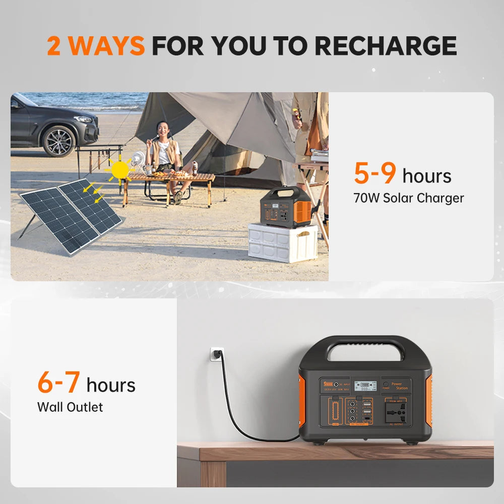 GaiaRay 460.8Wh Portable Power Station Solar Generator 110V AC