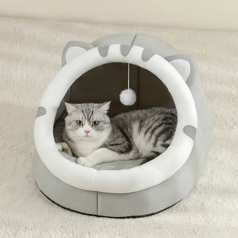 Cozy Cat Bed Warm Cave Cushioning for Cats and Dogs