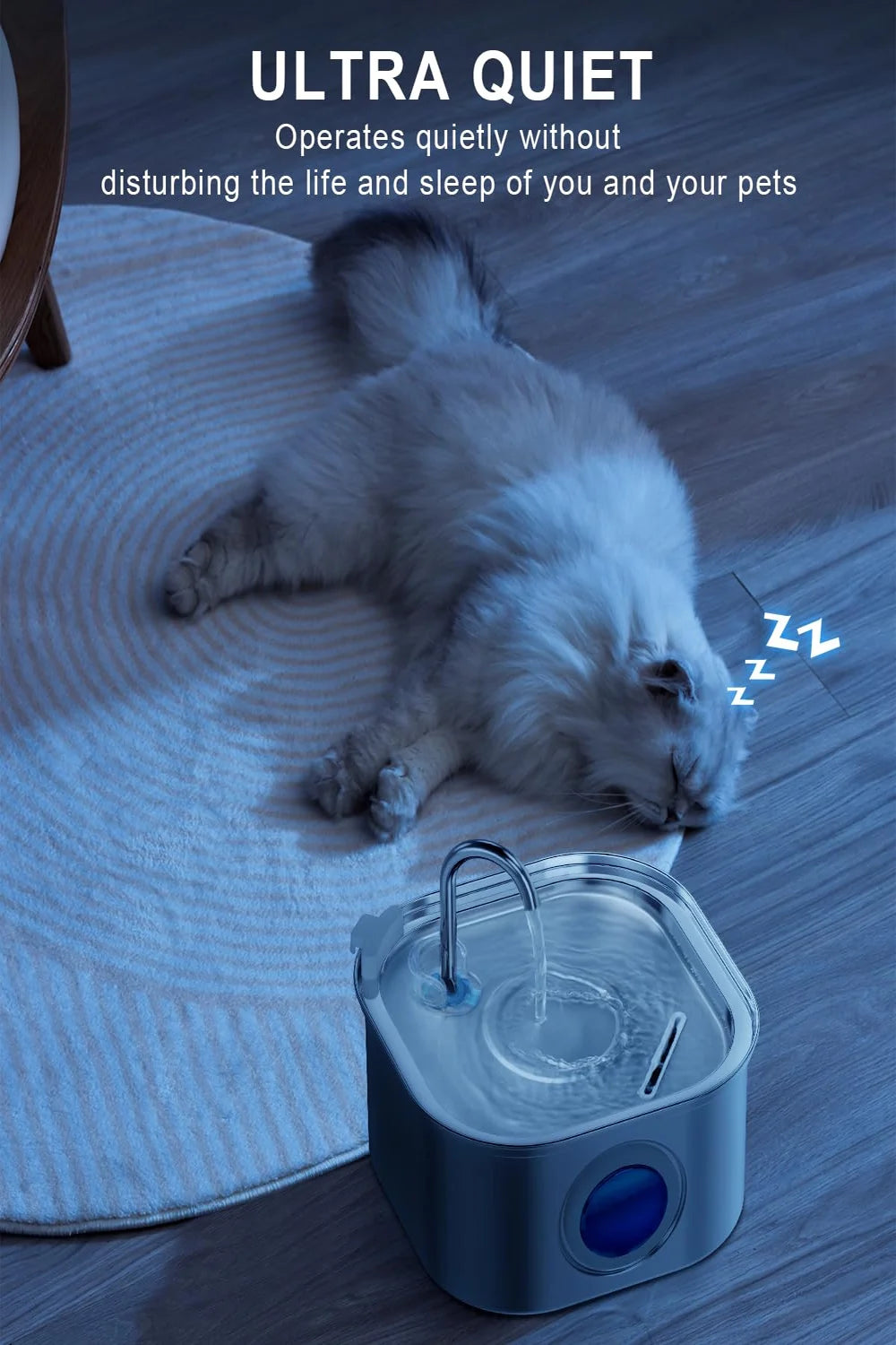 Stainless Steel Pet Water Fountain With LED Indicator Visual Level