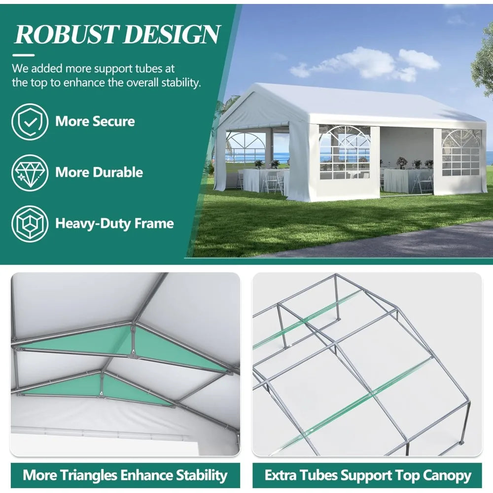 Heavy Duty Party Tent Outdoor Gazebo Canopy With Removable Sidewalls