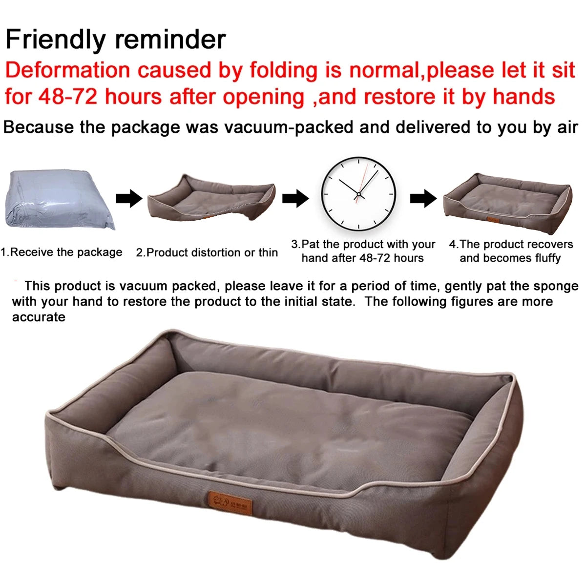 Square Dog Bed Sofa Style Waterproof Cushion For Pets