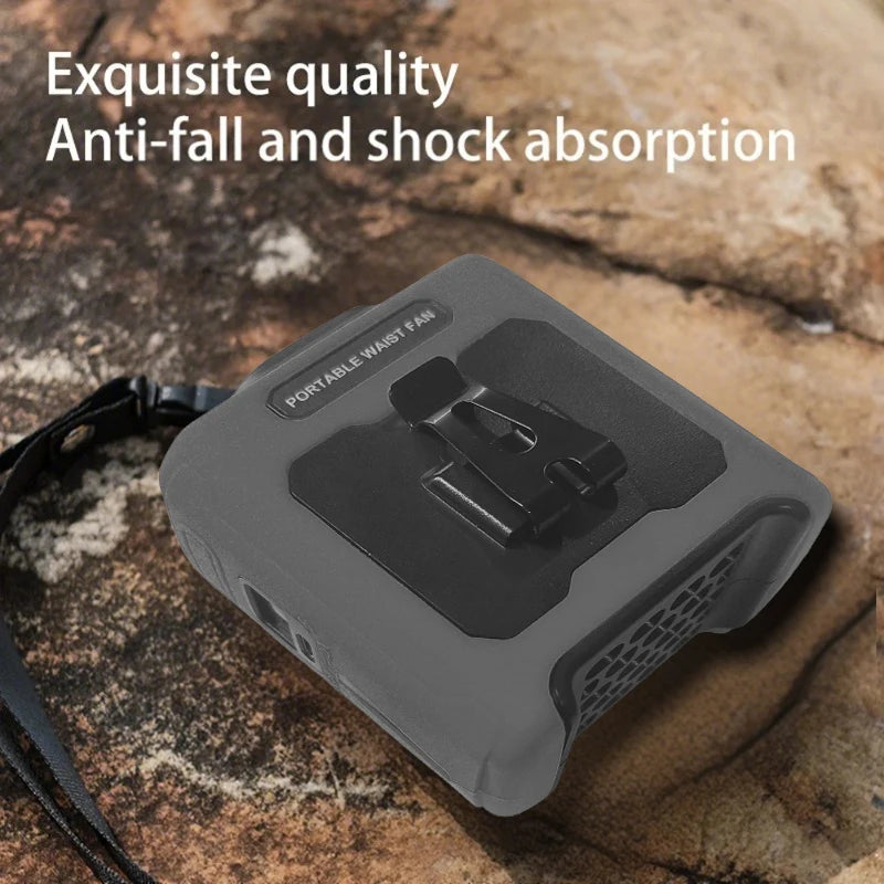 10000mAh Portable Waist Clip Fan With Flashlight Power Bank