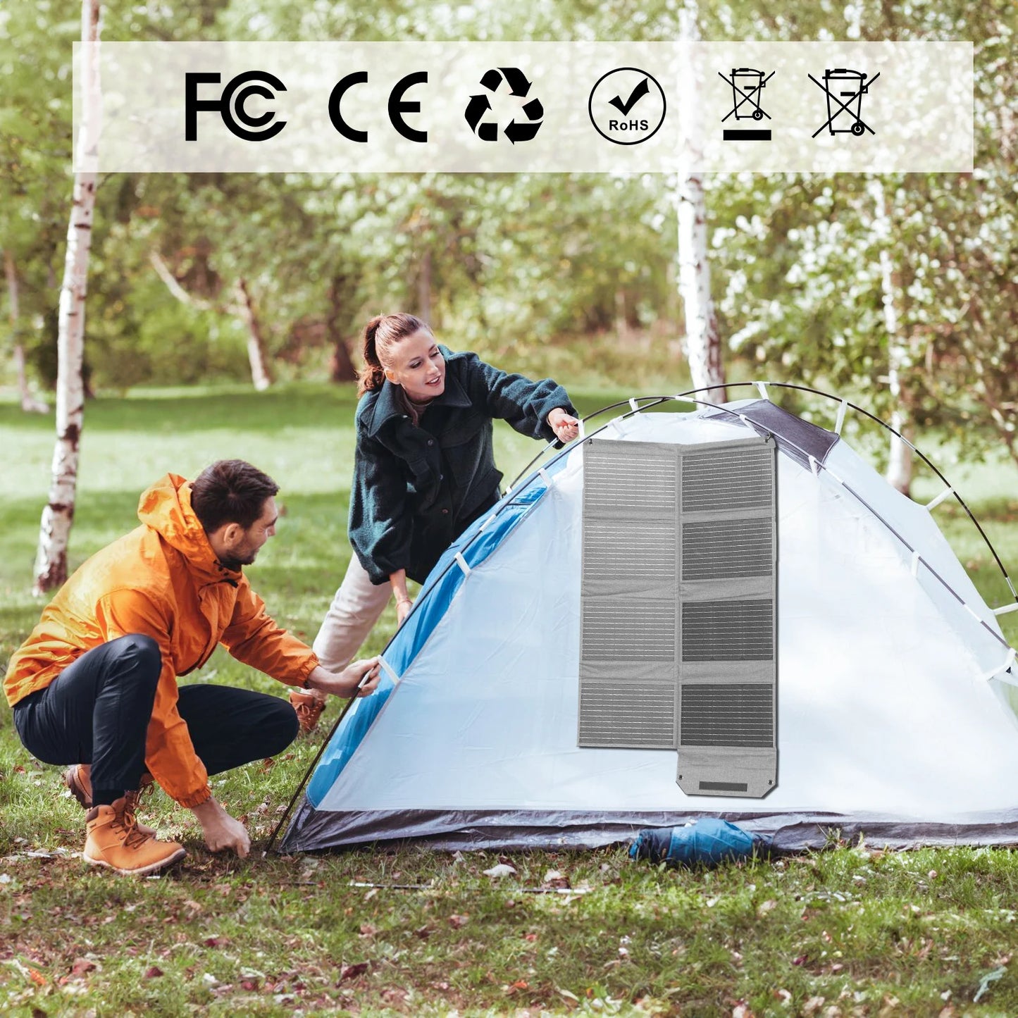 MHPOWOS Foldable Portable Solar Panel 80W 120W RV Camping