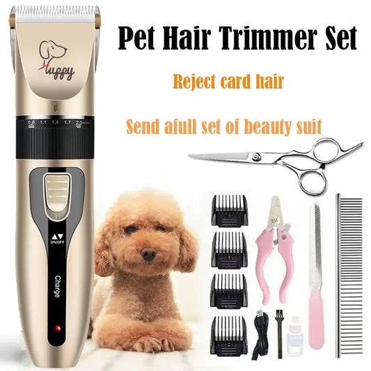 Cordless Dog Hair Clipper Kit Trimmer With Ceramic Blade