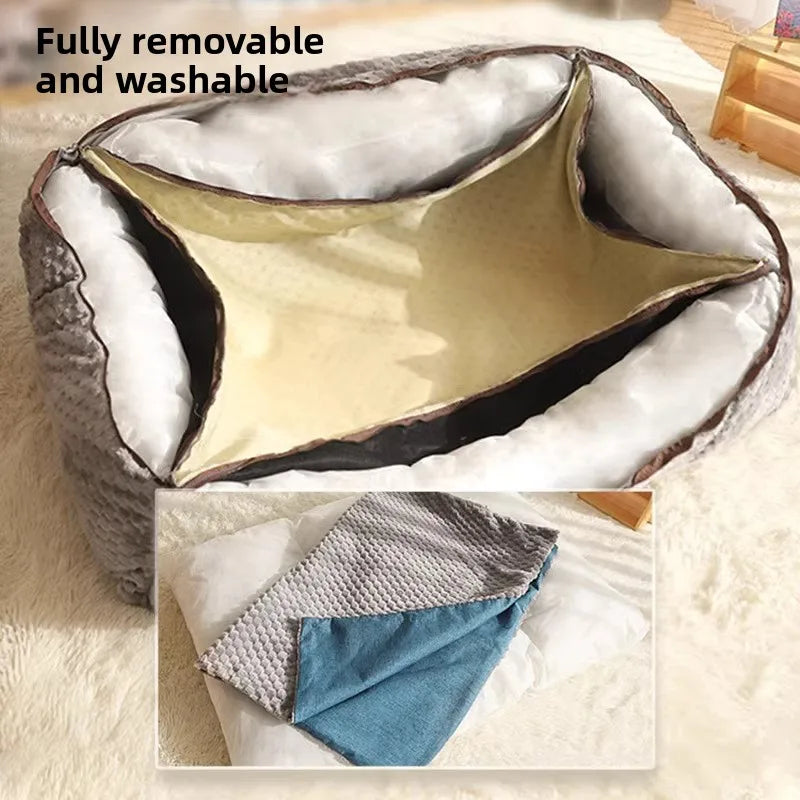 Durable Dog Bed Nest, Washable, Bite-Resistant, All-Season Comfort