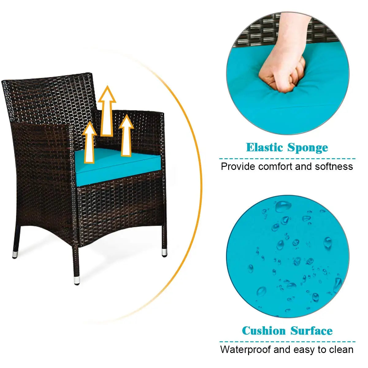 XIAOLANG 4-Piece Rattan Patio Set For Outdoor Comfort