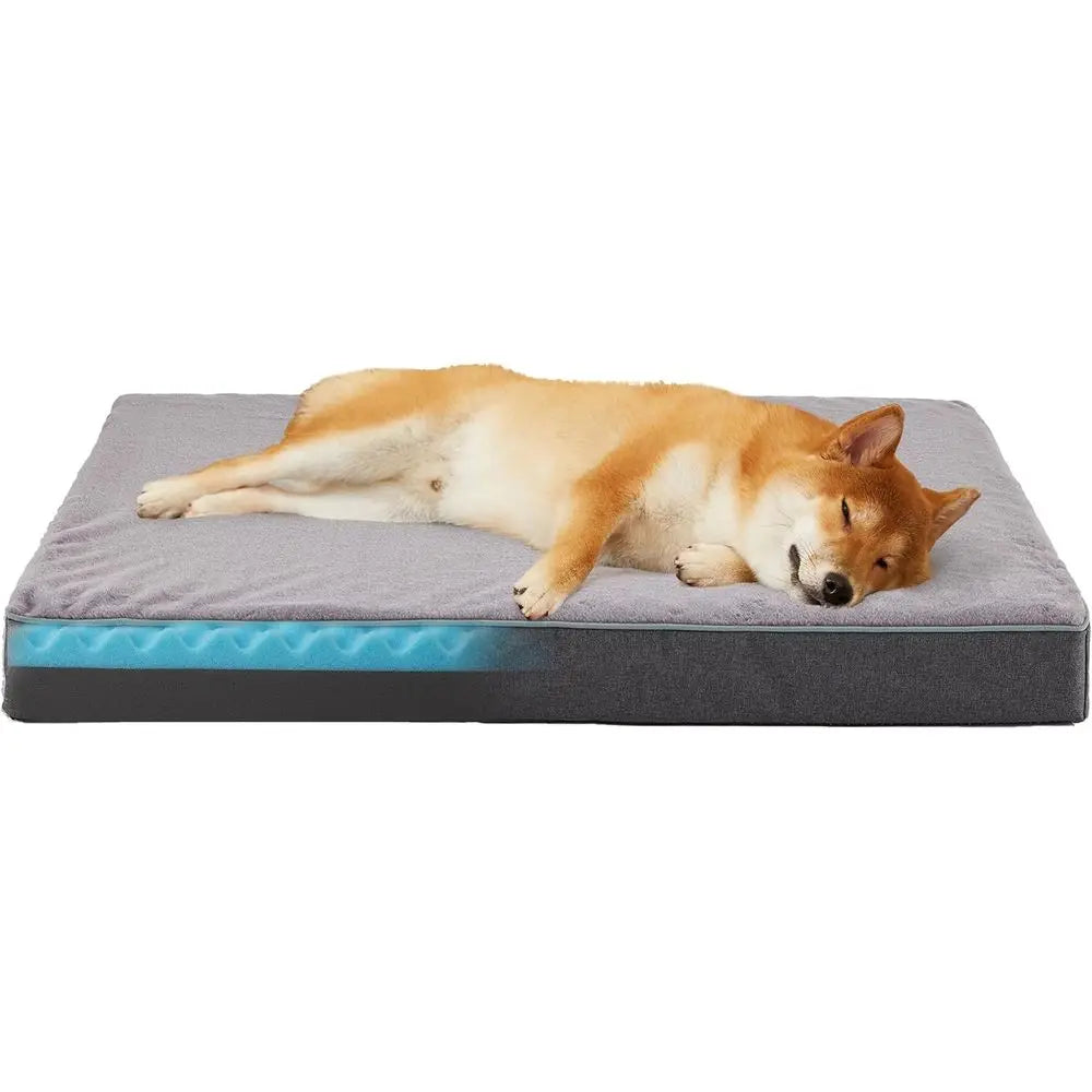 OVOZI Orthopedic Dog Bed With Cooling Memory Foam Waterproof Liner