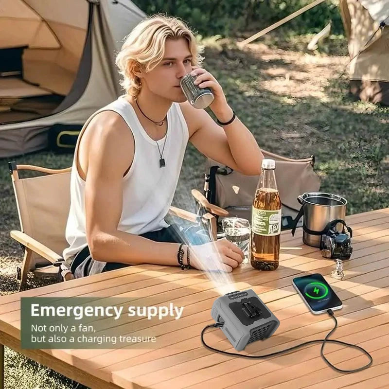 10000mAh Portable Waist Clip Fan With Flashlight Power Bank