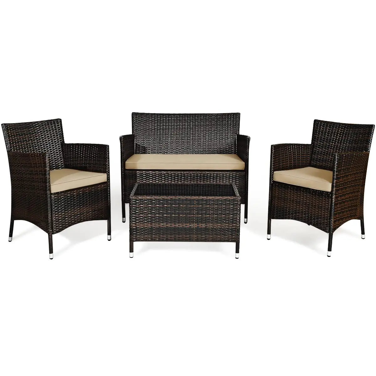 XIAOLANG 4-Piece Rattan Patio Set For Outdoor Comfort