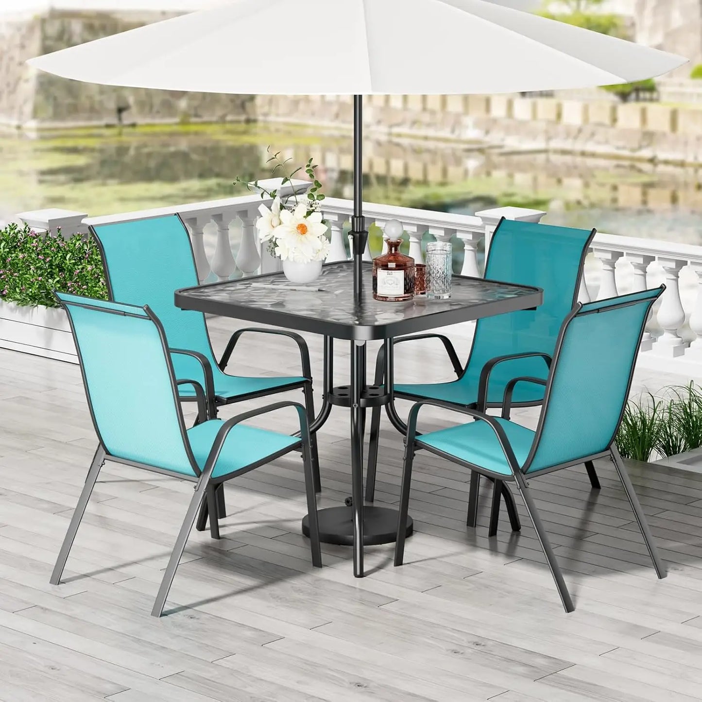 Patio Dining Set 5 Piece All Weather Outdoor Furniture