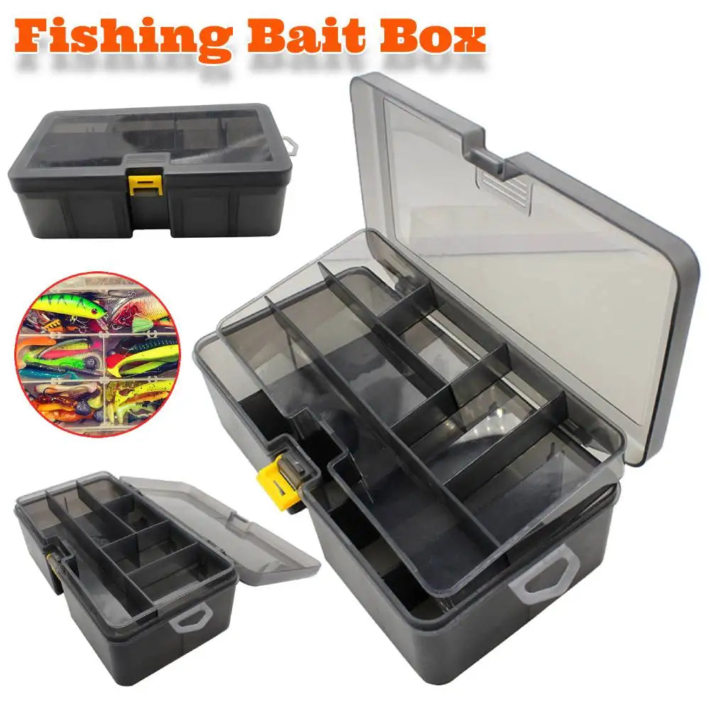 Portable Plastic Fishing Tackle Box With Lure Storage
