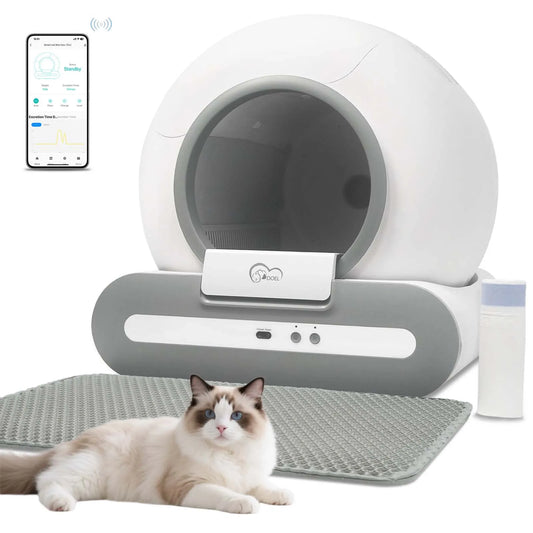 DOEL App Controlled Self Cleaning Cat Litter Box Litter Mat