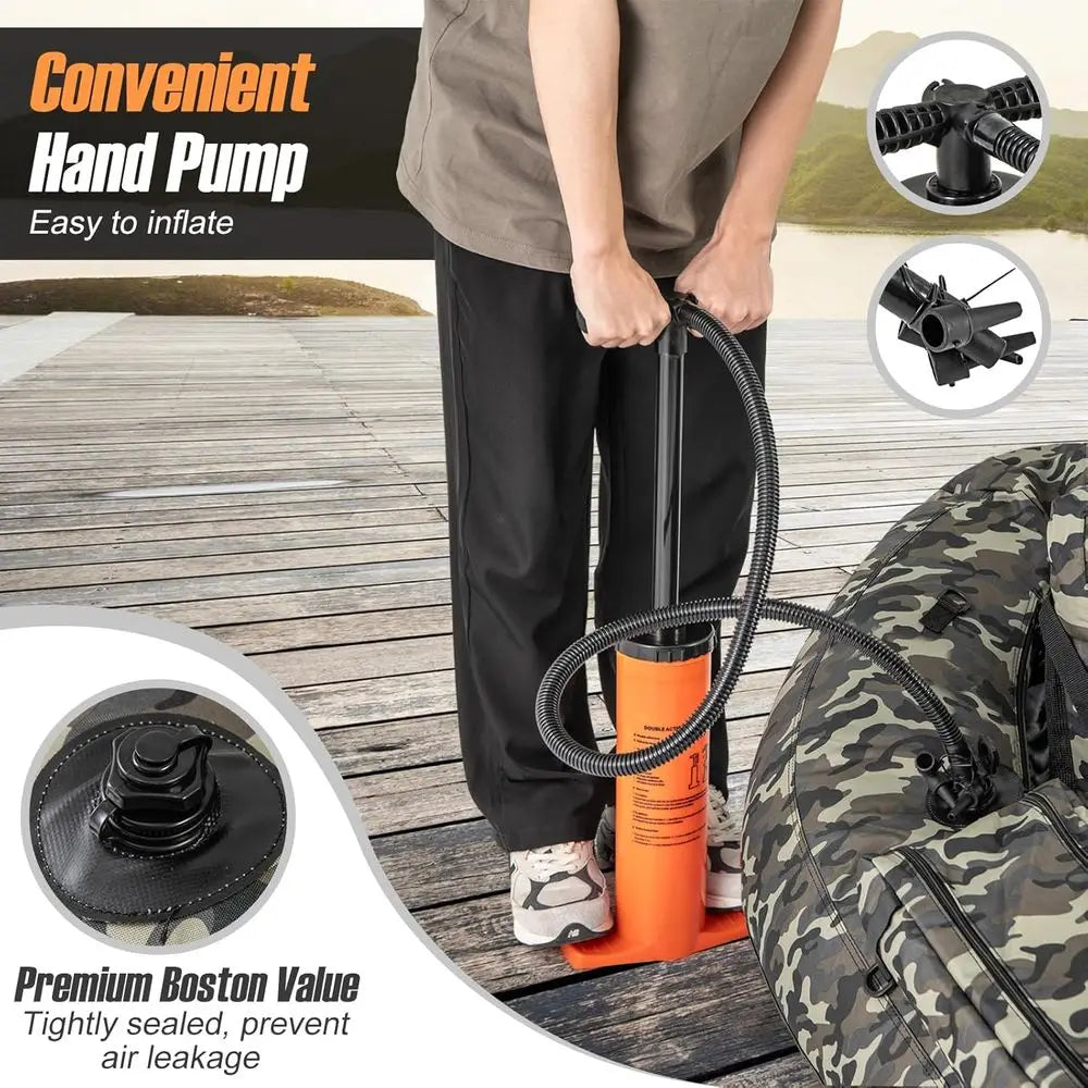 Inflatable Belly Boat With Fish Ruler Rod Holder Pump And Backpack
