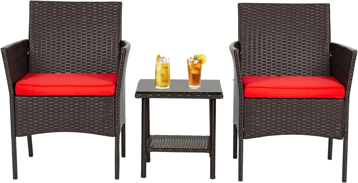 5 Piece Outdoor Patio Furniture Set Wicker Conversation Sofa