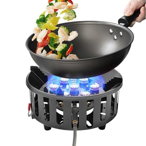 Portable Camping Stove With 3 Adapters And Windproof Ignition