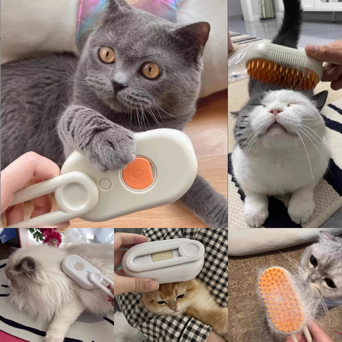 Three In One Electric Cat And Dog Grooming Brush Steam