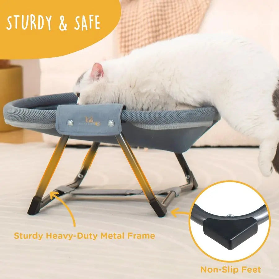 XMSJ Elevated Cat Hammock Bed Foldable Breathable Mesh