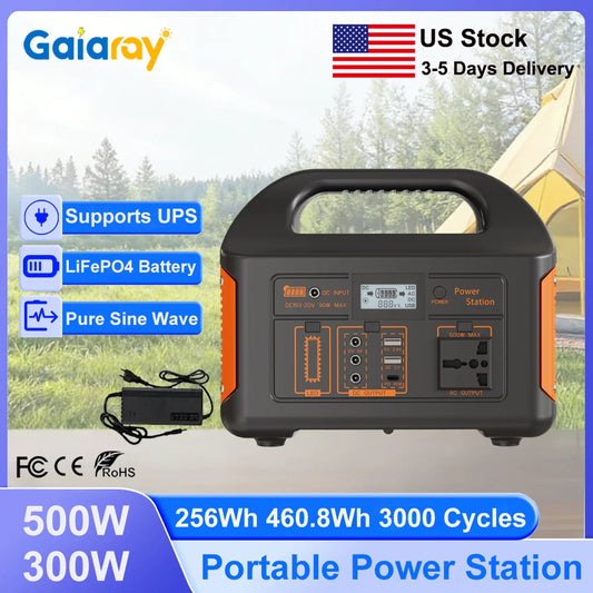 GaiaRay 460.8Wh Portable Power Station Solar Generator 110V AC